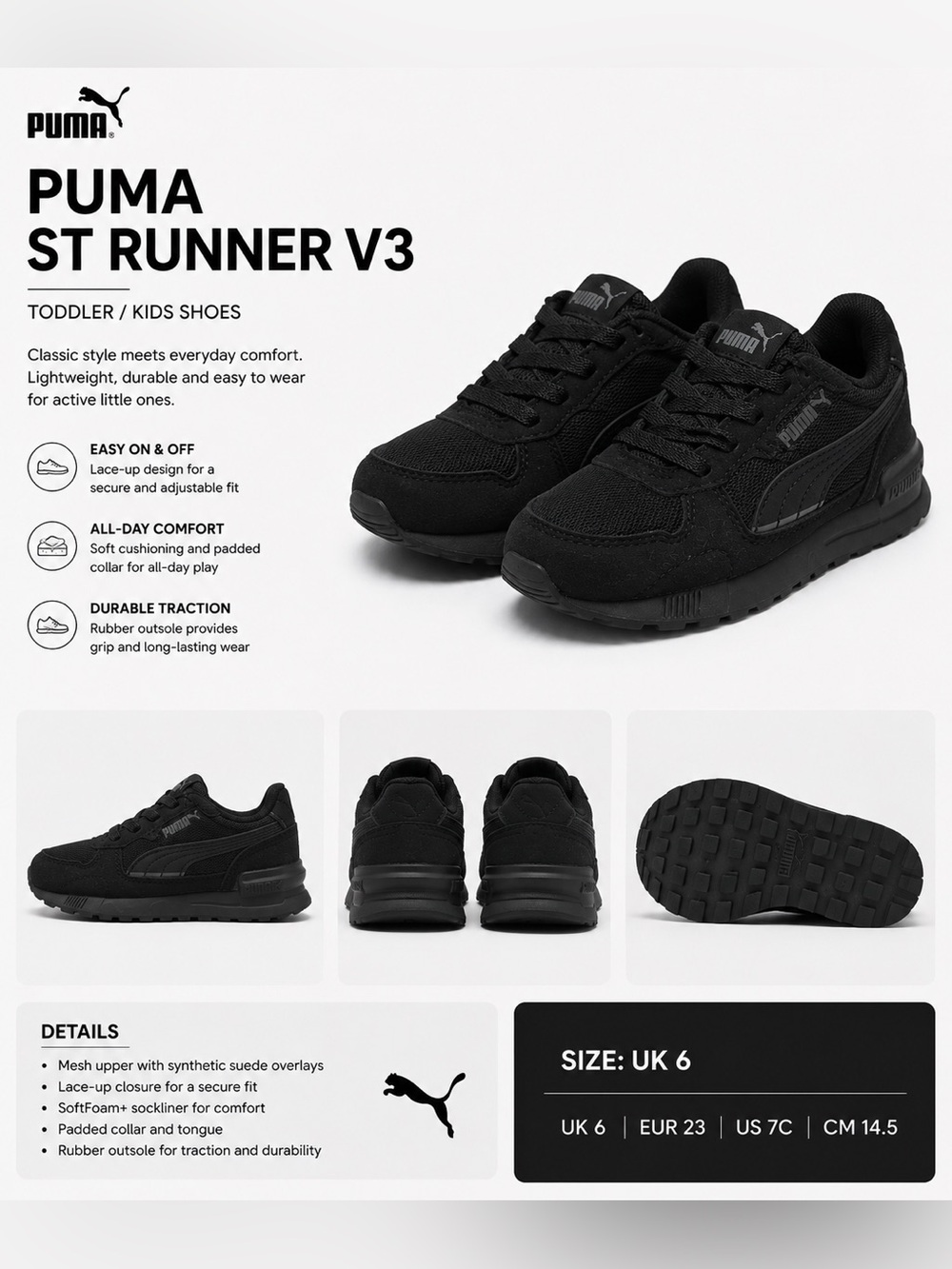 PUMA ST Runner V3 toddler Sneakers — Black